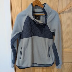 Gray and Blue Quilted Pullover